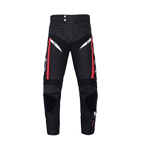 BEDSETS Pantalones de Moto Para Hombre, Pantalones de Mezclilla, Pantalones de Motocross, Jeans Con 2 Pares de Almohadillas Protectoras, Con Forro Protector (Devil black,2XL)