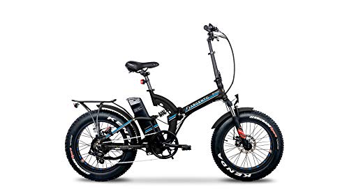 Bicicleta eléctrica Bimax Ruedas Fat Plegable, Full Suspension, Unisex Adulto, Azul, 44