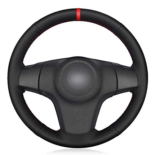 BUQDA Cubierta de Volante de Cuero Hecha a Mano para Coche, para Chevrolet Niva 2009-2017 (3 Rayos), Vauxhall Corsa (D), Opel Corsa (D)