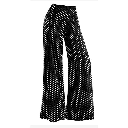 BYOGAZT Pantalones de Yoga para Mujer Pantalones Casuales de Punta Ancha elásticos Palazzo Lounge Pant Pantalones Sueltos de Mujer Yogas-3xl Pantalón Suelto L Negro