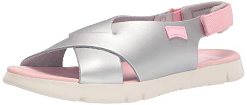 Camper Oruga Sandal Kids, Sandalia de cuña Niñas, Gris, 28 EU