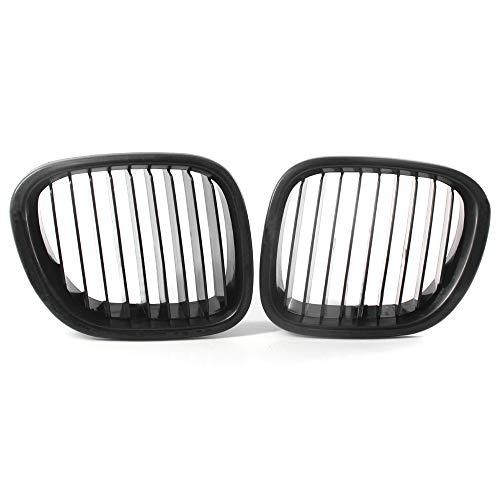 Carrfan Parachoques Delantero Capó Rejilla Riñón Racing Rejilla Reemplazo para BMW Z3 1996-2002 2 Piezas Negro Mate