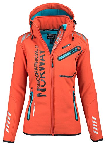 Chaqueta multifunción softshell impermeable para mujer de Geographical Norway naranja XL