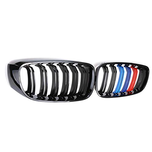 CMJCJDM M- Color Grille Grill, para 3 Series GT F34 Flow Heck 2012 2013 2013 2014 2015 2016 2pcs Front Broth Glossy Car