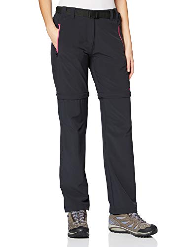 CMP Pantalones para Mujer con Cremallera Off Dry Function, Mujer, Pantalones, 3T51446, Anthracite-bouganville, D34