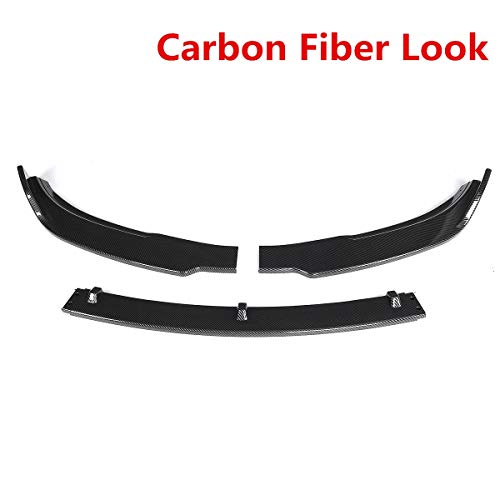 Coche Alerón Paragolpes, For Tesla Model 3 Sedan 2016-2019 New Look 3 piezas de fibra de carbono frontal/Negro auto de choque Splitter Lip Kit Cuerpo Alerón difusor Guardia