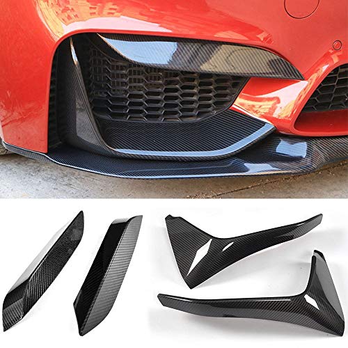 Coche Alerón Paragolpes, Frente fibra de carbono auto de choque frontal Splitters Splitter Niebla ajuste de la cubierta de la lámpara for B-M-W M3 sedán F80 F82 F83 4D M4 Coupe 2D 2014-2019