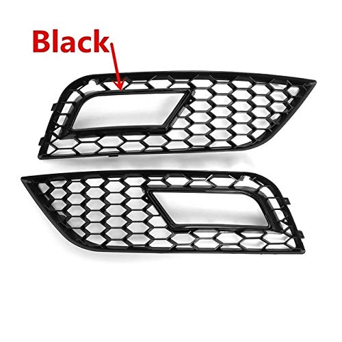 Coche niebla Luz Grilles 2x RS4 Estilo Brillante Negro Nido Abeja Malla Del Parachoques Delantero Del Coche Luz De Niebla Parrilla Cubierta Fit For Audi A4 B8.5 2013-2016 Faros Antiniebla Grill, Luz D