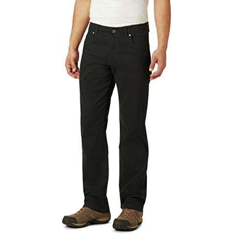 Columbia Pantalón Pilot Peak de 5 Bolsillos para Hombre, elástico cómodo, Ajuste Activo, Hombre, Pantalones para Senderismo, 1735471, Negro, 36W / 32L