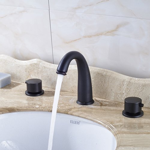 CZOOR baño del fregadero grifo de gama alta de baño contemporáneo del lavabo del grifo del mezclador con dos asas orbe, estilo 2