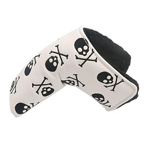 Diseño de calavera Bones Filtro de colmena para palo de golf cabeza fundas para palos de golf TaylorMade ajuste todas las marcas Scotty Cameron Titleist Callaway Ping blade putter, White 1