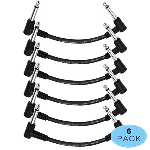 Donner Cable Conexión 15 CM para Guitarra/Pedal de Efectos Negro Pack 6