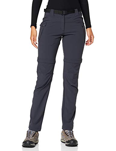 EIDER Flex Zip-Off Pant W - Pantalón con Cremallera para Mujer, Mujer, Color Crest Black, tamaño L (Talla del Fabricante: 42)