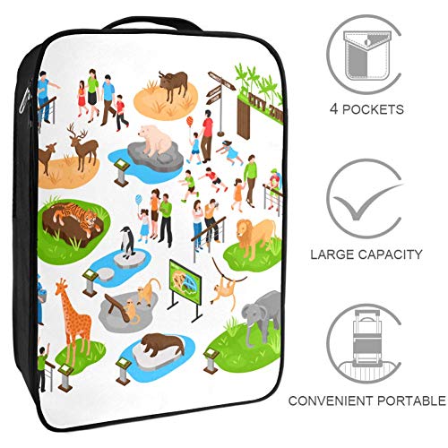 El zoológico panorámico Bolsa de Zapatos de Almacenamiento Bolsa Grande portátil a Prueba de Agua para Mujeres y Hombres, Viajes, Gimnasio o Uso Diario 23x31x16 cm