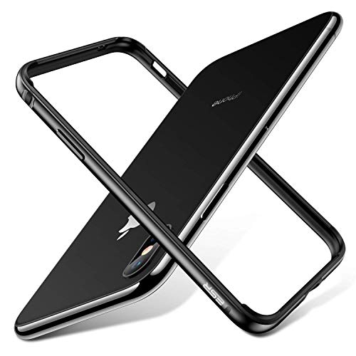 ESR Funda para iPhone XS/X, Bumper Aluminio iPhone XS/X con Suave TPU Interno [No Afecta Señales] [Protección de Borde Elevado] Bumper Frame para Apple iPhone XS/X de 5.8”-Gris