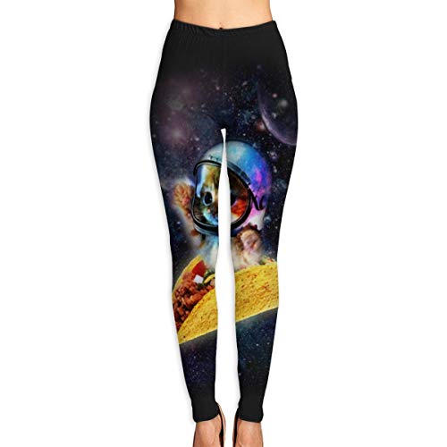 Frankv Pantalones de yoga para mujer, Pantalones de entrenamiento de cintura alta Taco Space Cat L