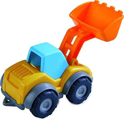 HABA 305181 – Coche de Juguete con Ruedas, Excavadora para niños a Partir de 2 años, para Interiores y Exteriores, vehículo de Obras, 13 cm, con Pala para Transportar y descargar