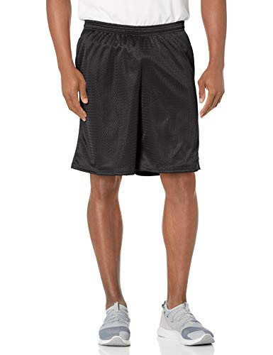 Hanes - Pantalón corto deportivo de malla para hombre - negro - Medium