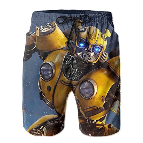 Hkdfjg Bumblebee Transformers Movie Cool Warrior - Pantalones cortos de natación para hombre, estilo informal, para surf, playa, verano, vacaciones, gimnasio, correr, correr