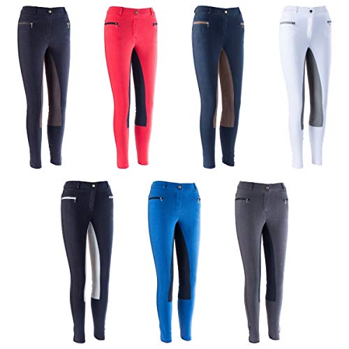 Hkm Pantalones de equitación para Mujer de Reiterladen24, 4057052197987, Color Blanco y Gris, Talla 46