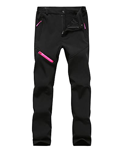 Hombre/Mujer Impermeable Pantalones Softshell Forro Polar cálido Pantalones de Invierno Pantalones de Escalada Deportes Calentar Grueso Táctico Pantalones Mujeres Negro XXL