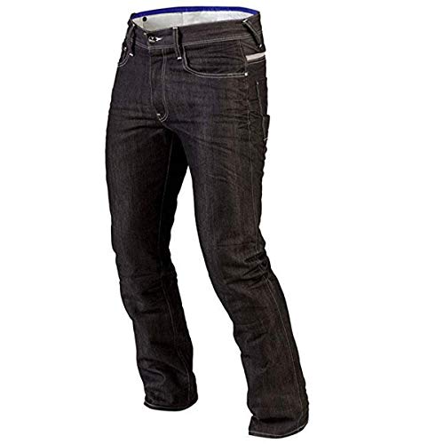 Juicy Trendz Hombre Motocicleta Pantalones Moto Pantalón Mezclilla Jeans con Protección Aramida Negro