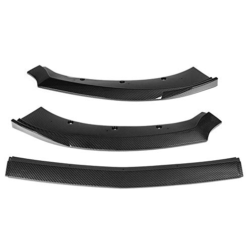 JYCX 3 Piezas de Carbono Look/Principales del Coche de Parachoques Negro Divisor Labio Frontal del difusor Kit de paragolpes Cuerpo Forford para Mustang 2015 2016 2017,Carbon Fiber Look