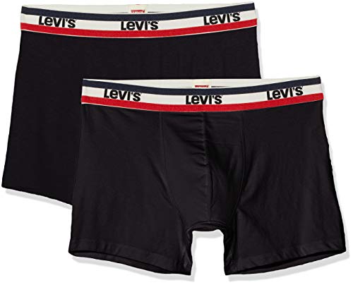 Levi's Sportswear Logo Boxers Briefs Cierre, Negro, XL (Pack de 2) para Hombre