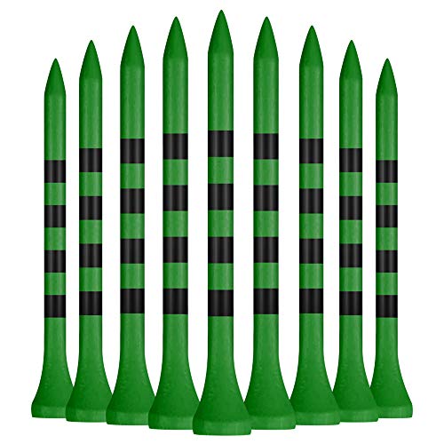 LIKOSO Golf Tees de Madera,Tees de Golf 83 mm, Paquete de 100 Tees de bambú 3-1/4 Pulgadas(Verde)