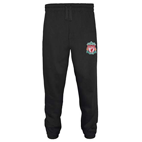 Liverpool FC - Pantalón de fitness para hombre - Forro polar - Producto oficial - Negro - S