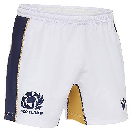 Macron SRU M20 Game SR, Hombre, Short Racing Home Senior Scotland Rugby 2020/21, 58121600, Color Blanco, S