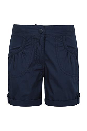 Mountain Warehouse Pantalón Corto Shore para niños - Pantalón Corto de algodón 100% para niños, pantalón Corto para Vacaciones largas, Pantalones con bajo Vuelto Azul Marino 11-12 Años