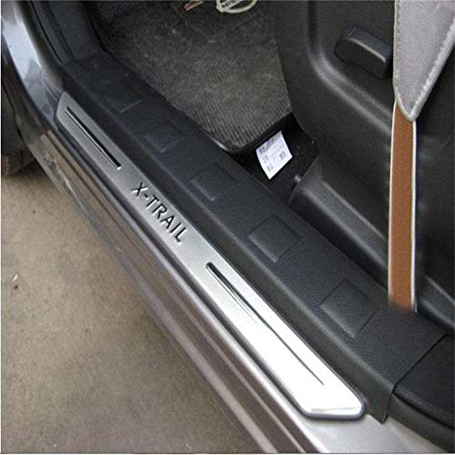 NA 4Pcs Acero Inoxidable Placa de Desgaste del Alféizar Puerta, para Nissan X-Trail X Trail T31 2009-2013 Protectores Trim Kick Plates Guard Pedal, Decoración Estribos Accesorio