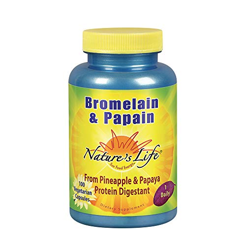 Nature's Life Bromelain & Papain Veg Capsules, 250/250 Mg, 100 Count