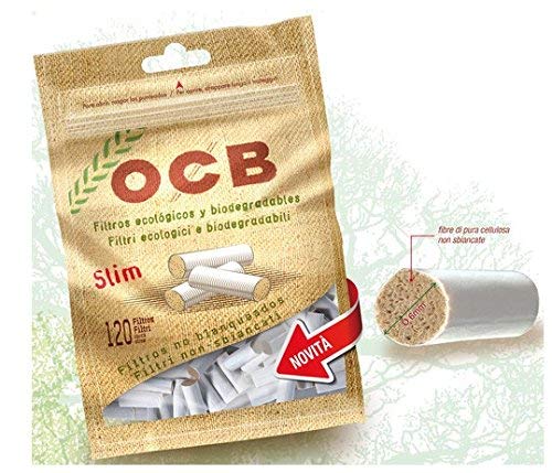 OCB - Boquillas de filtro para cigarrillos (material orgánico, 10 paquetes con 120 unidades, 6 mm)