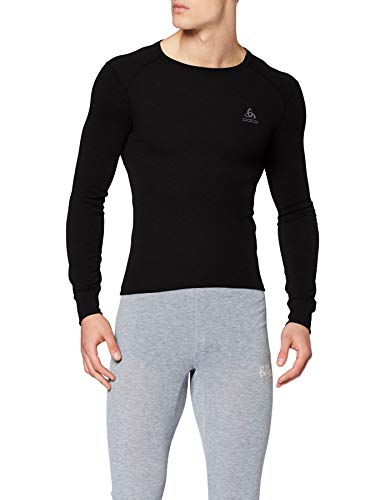 Odlo Bl Top Crew Neck L/S Active Warm Camiseta, Hombre, Black, L