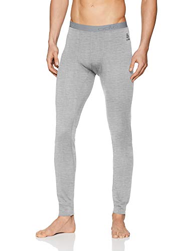 Odlo Suw Bottom Pant Natural 100% Merino Warm Pantalon, Hombre, Grey Melange - Grey Melange, L