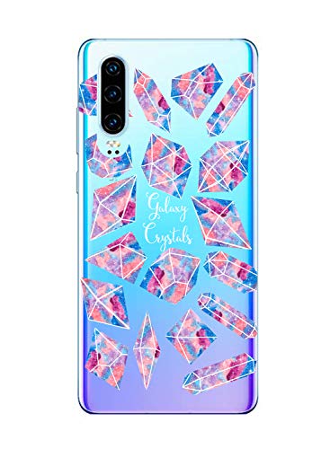 Oihxse Funda Dibujos Diamantes Brillantes Compatible Huawei P Smart 2019 Transparente Silicona TPU Bumper Case Ultra Delgado Crystal Clear Anti-Choques Carcasa Protectora Cover(A9)