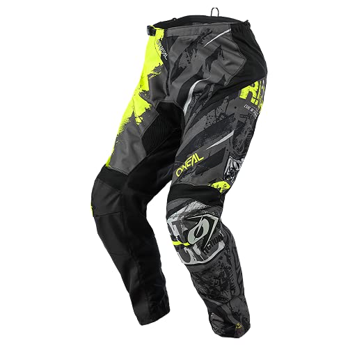 O'Neal | Pantalones de Motocicleta | Enduro Motocross | Ajuste para una máxima Libertad de Movimiento, Transpirable y Duradero | Pantalones Elemento Ride | Juventud | Negro Amarillo Neón | Talla 26