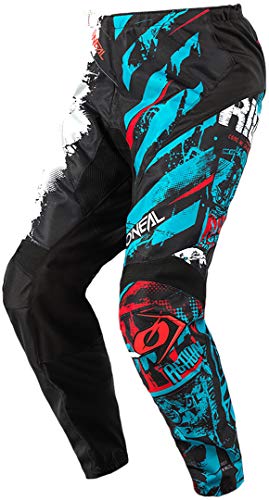 O'Neal | Pantalones de Motocicleta | Enduro Motocross | Ajuste para una máxima Libertad de Movimiento, Transpirable y Duradero | Pantalones Elemento Ride | Juventud | Negro Azul | Talla 28