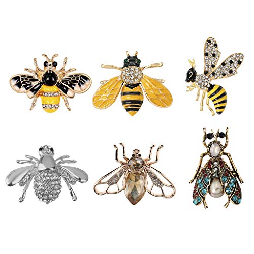 P Prettyia Insignia del Collar de La Bufanda del Animal de La Abeja de La Abeja del Insecto del Insecto Clasificado 6pcs