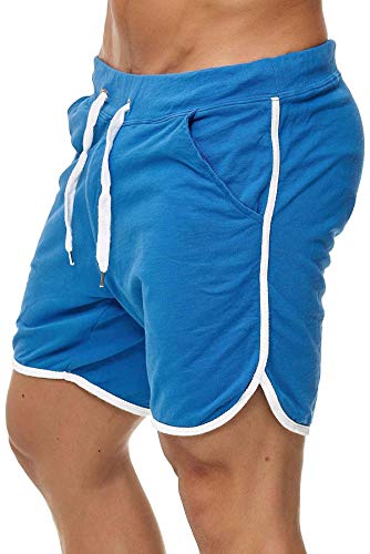 Pantalón corto bermudas de hombre de tela azul L