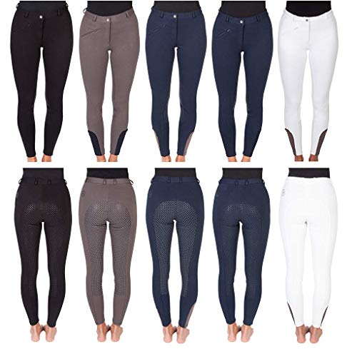 PFIFF Sanja - Pantalones de equitación con Agarre de Silicona para Mujer, Color Blanco, Talla 36