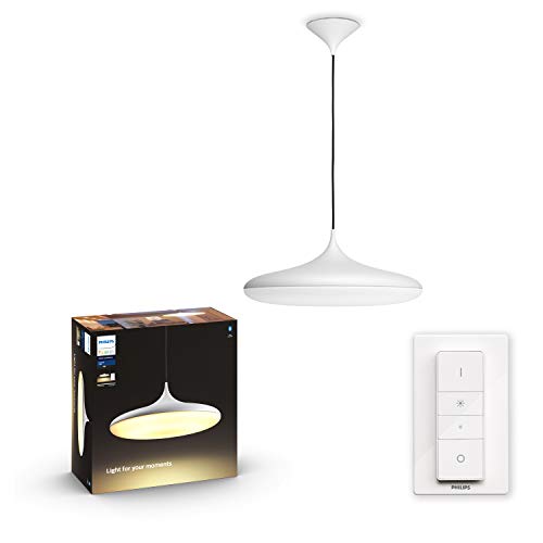 Philips Hue Cher - Lámpara Colgante Inteligente LED blanca con Bluetooth, Luz Blanca de Cálida a Fría, Compatible con Alexa y Google Home