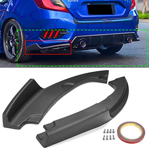 Piaobaige Un par de paragolpes Trasero del Coche Protector del difusor de Labios Protector del Parachoques del Lado Inferior Splitter Delantal Labial, para Honda para Civic 2016 2017 2018