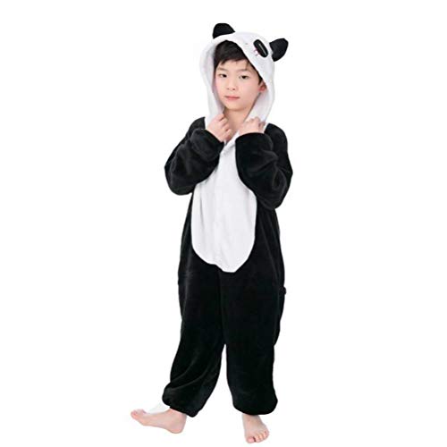 Pijamas Unisex Pijamas de Animales Adultos Pijamas de una Pieza de Animales de Franela Niños Casuales Ropa de Dormir Panda Pijamas de Dibujos Animados Ropa de Casa, Golden_flower, Panda, 130#