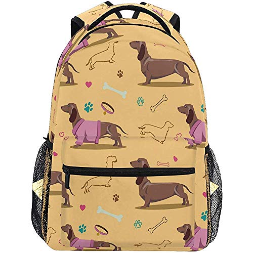 Precious Meet Divertenti Bassotti Cani OSSA Stampe Della zampa Zaini Borsa per Laptop Borsa per zaino Zaino Casual Sport da viaggio leggeri