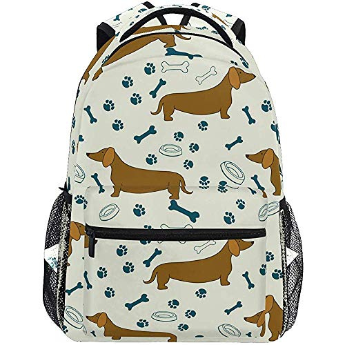 Precious Meet Simpatici Bassotti Cane OSSA Zampa Stampe Zaini Borsa per Laptop Borsa Zaino Casual Sport da viaggio