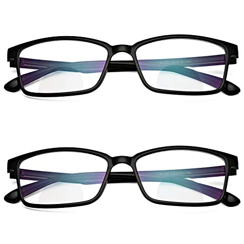 ProudDemon Gafas de Lectura de Bloqueo de Luz Azul Lentes Antirreflejos 2 paquetes Gafas para Ordenador Gaming PC para Hombre Mujer, 2.5 Dioptrías