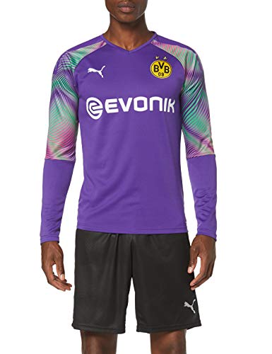 PUMA BVB LS Gk Shirt Replica with Evonik Logo Without Opel Logo Camiseta De Portero, Hombre, Prism Violet, M